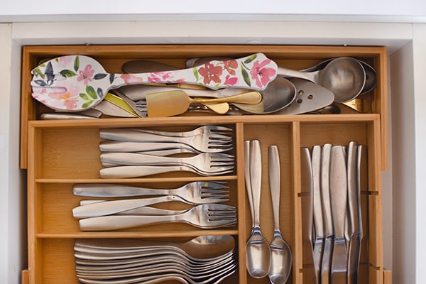 Silverware clean and organized