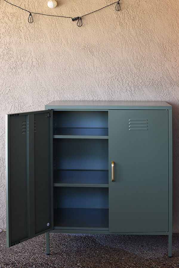 Empty green locker