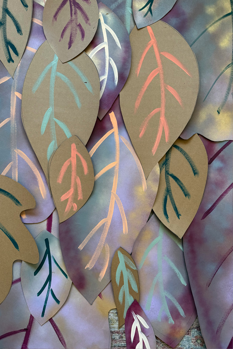 Colorful Painted Fall Leaves
