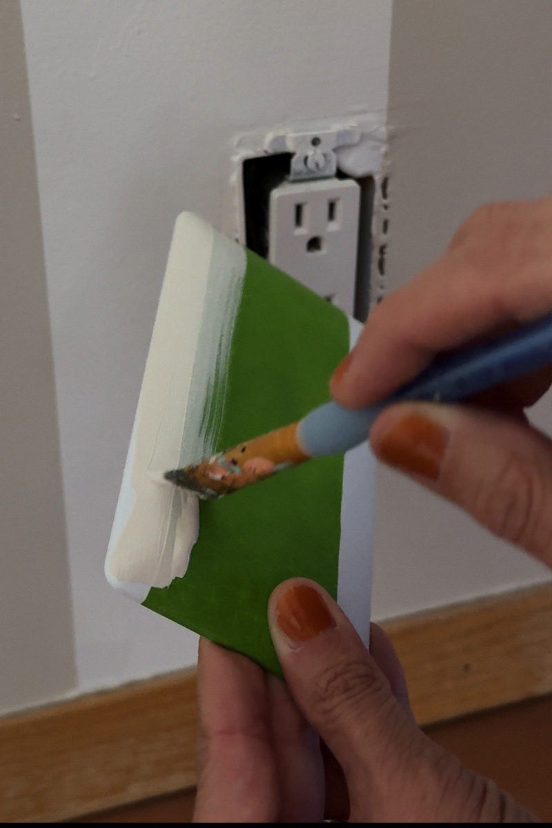 Painters tape on outlet cover