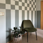 Painted Checker Pattern Accent Wall
