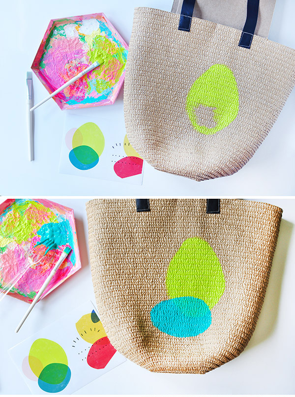 Painted Circles on a tote