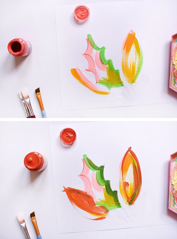 Colorful Painted Leaves-step2