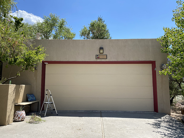 Tan Dingy Garage Door (before)