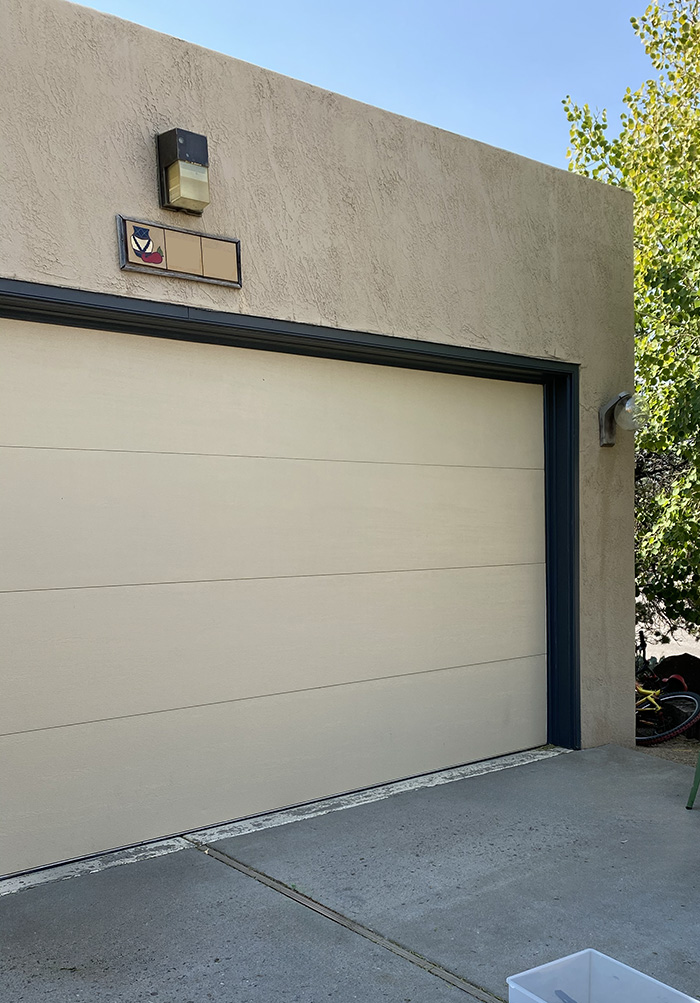 Beige garage door