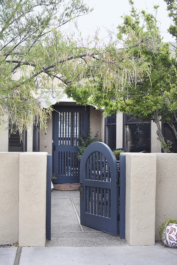 Dusty Blue Painted Outdoor Gates