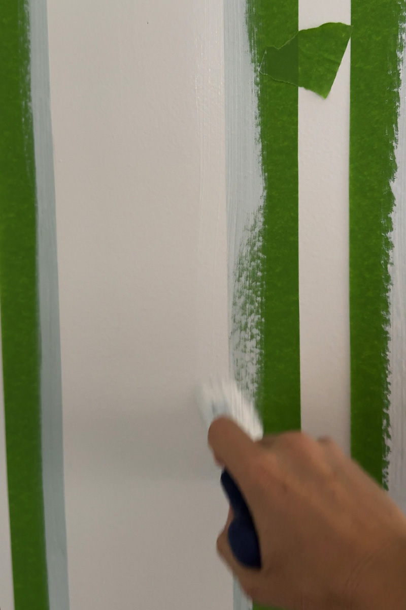 Painting over edge of tape