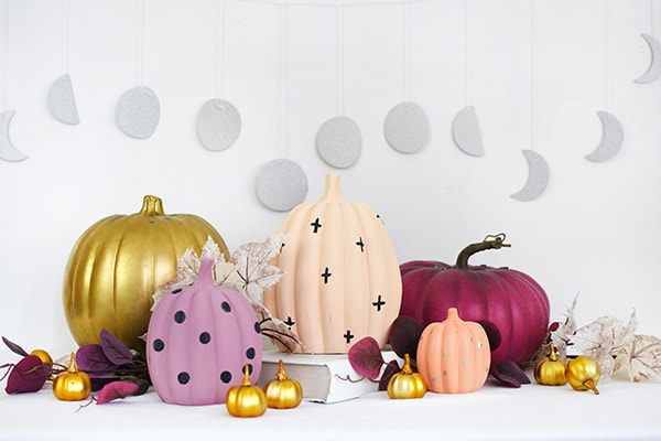 Pastel Pumpkins, gold, lavender, peach, coral 