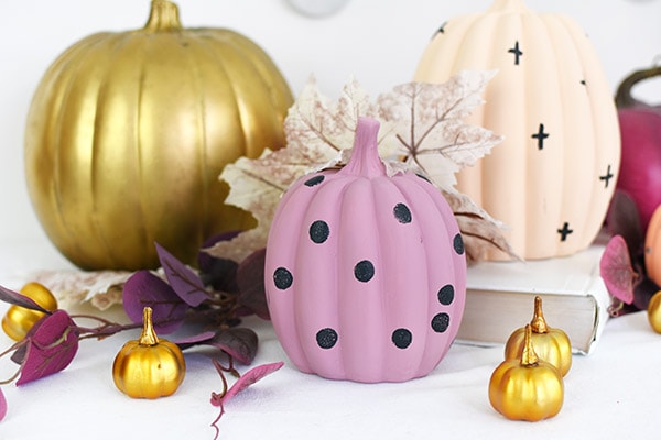 Pastel Pumpkins, lavender with polka dots