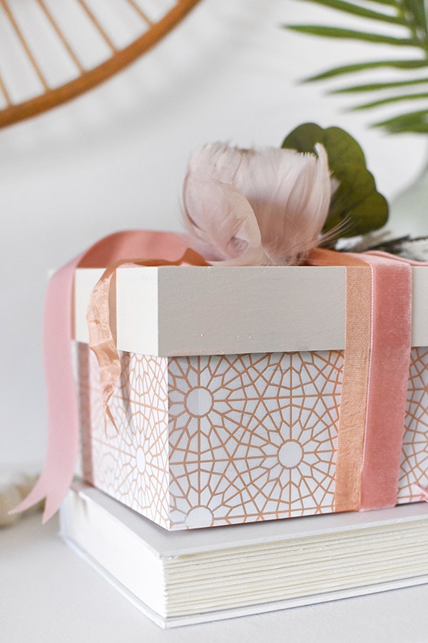 Peach Pattern Painted Box