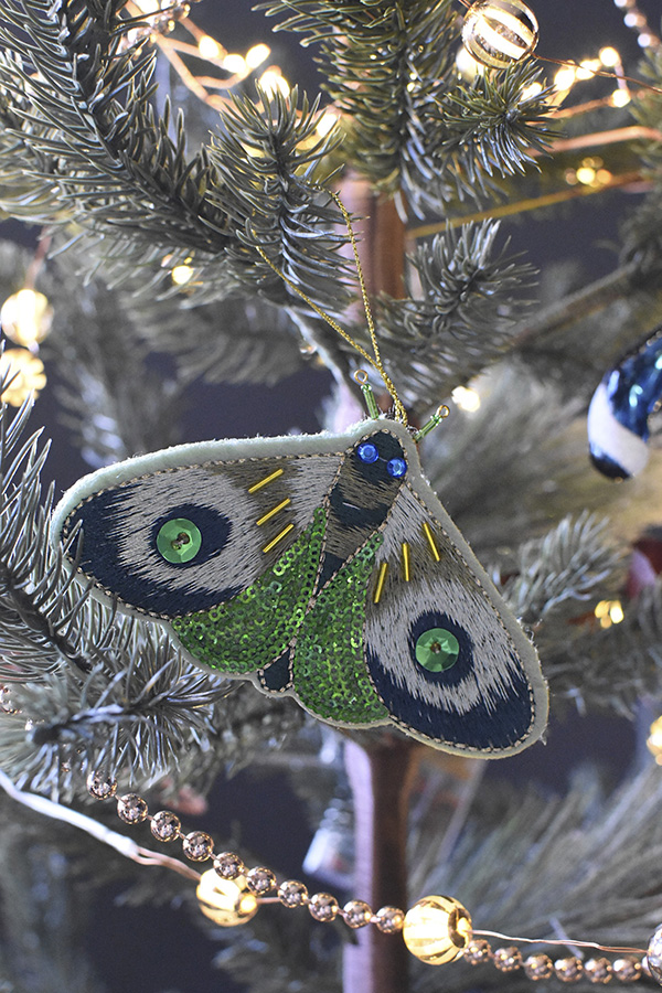 Felted Moth Christmas Ornament