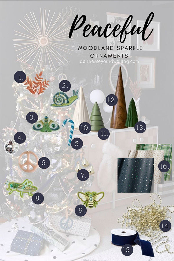 Woodland Christmas Tree ornaments