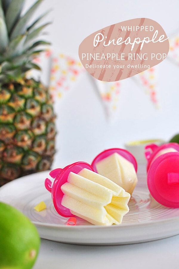 Whipped Pineapple Popsicle Ring Pops