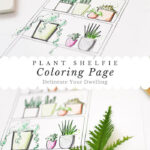 Get this adorable Plant Shelfie Coloring Page Digital Download