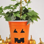 Plastic-Cup-Jack-O-Lantern-Planter