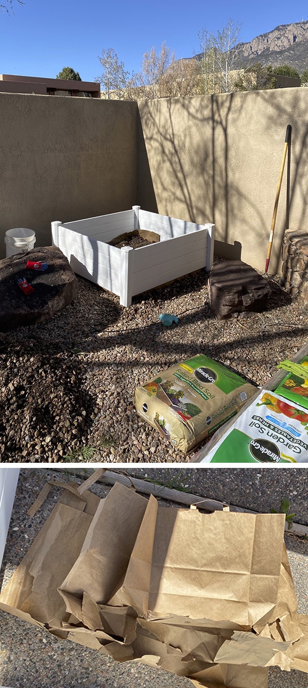 Botton of a Raised Vegetable Garden