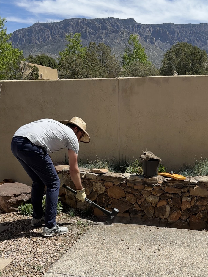 Sledgehammer on patio