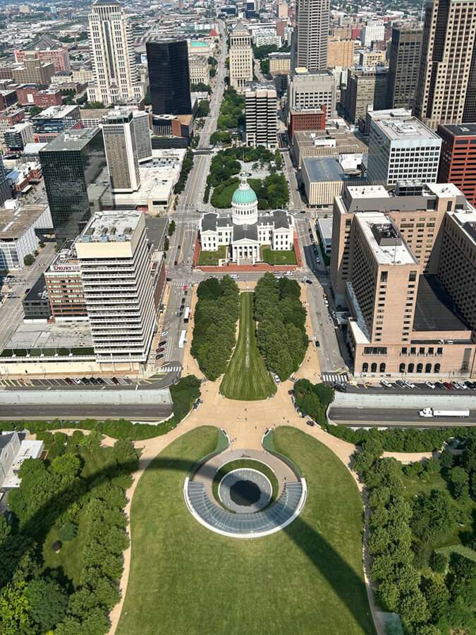 Gateway Arch, view from top - St Louis MO