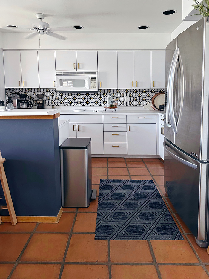 Blue and White Saltillo tile kitchen