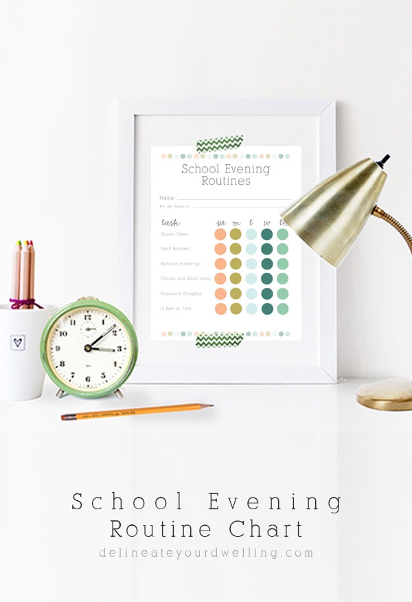 School Evening Routine Chart