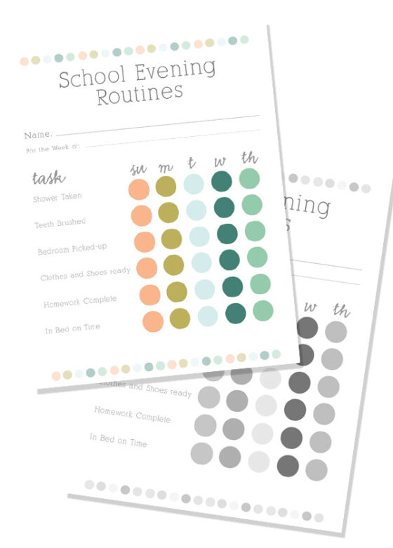 School Evening Routine Chart - Delineate Your Dwelling