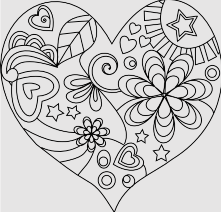 Hearts Coloring Pages for Adults - Best Coloring Pages For Kids