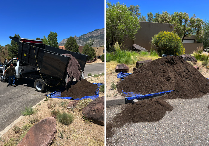 Topsoil truck delivery