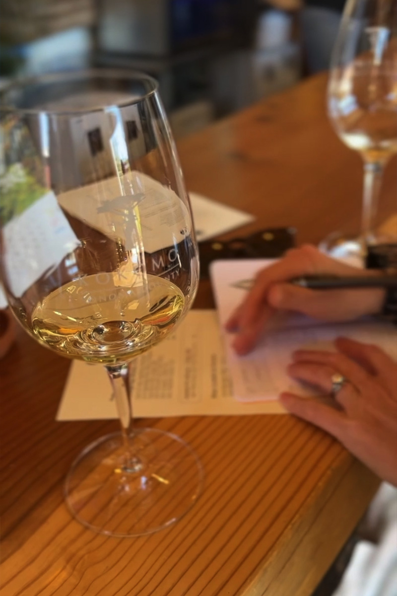 White wine from Kokomo Winery