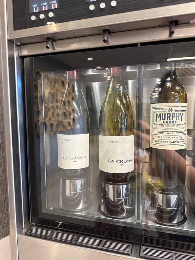 Automated wine bar in hotel lobby