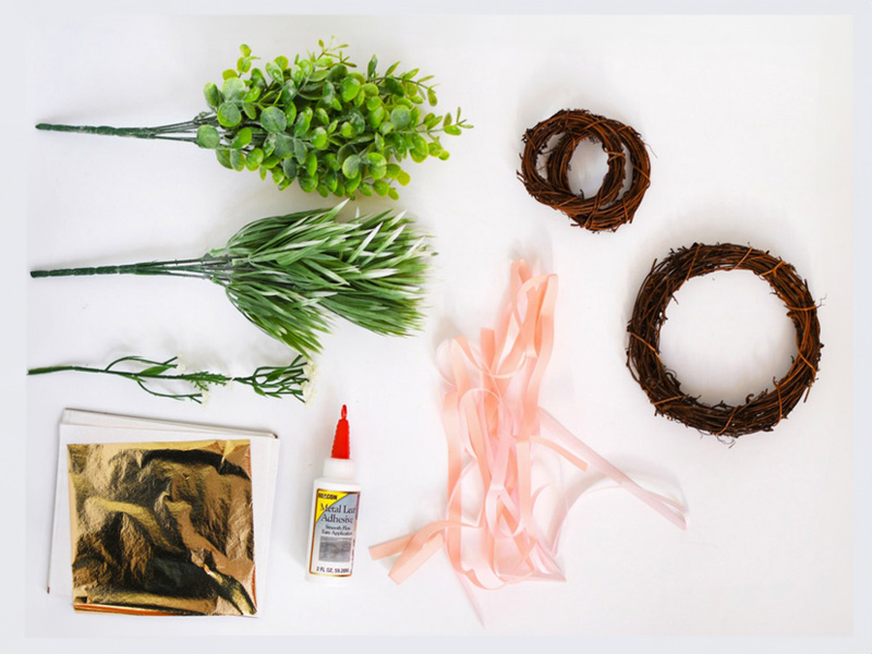 Gold foiled wreath supplies