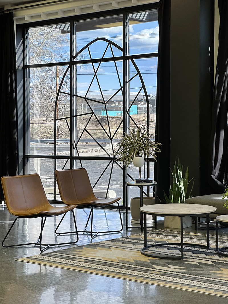 Simple black arched window