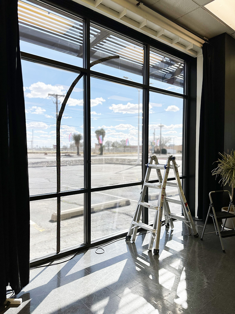 Half an arched window