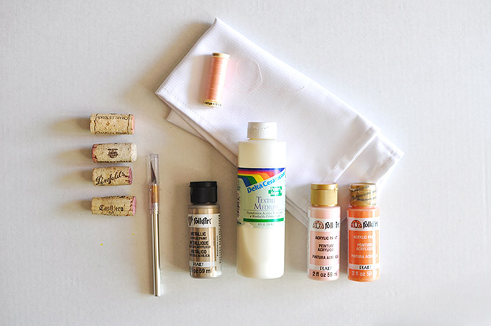 Stamped cloth napkin supplies