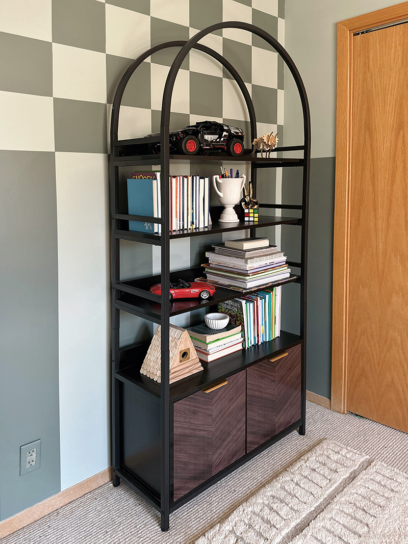 Arch bookcase cabinet