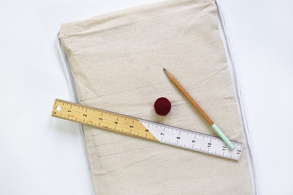 Summer Pom Pom Bag ruler pencil