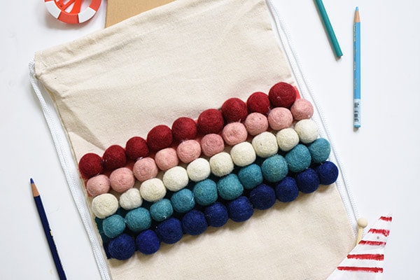 Canvas Pom Pom Bag