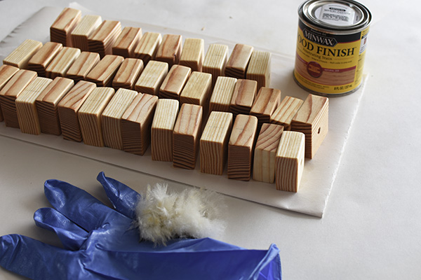 Staining wood pieces