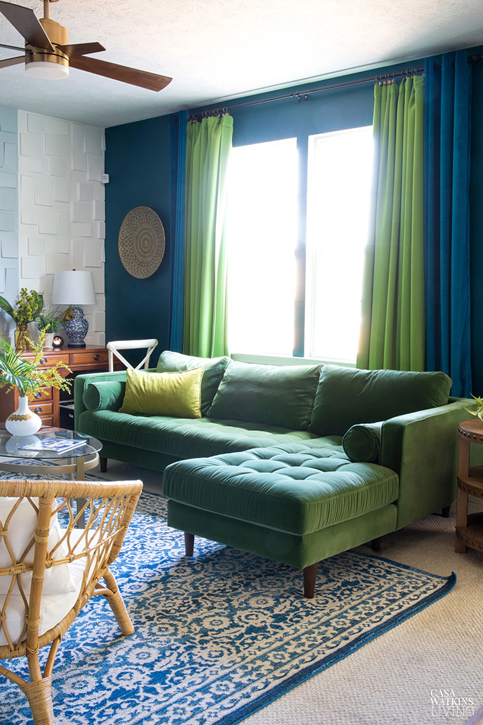 Teal and Green living room 