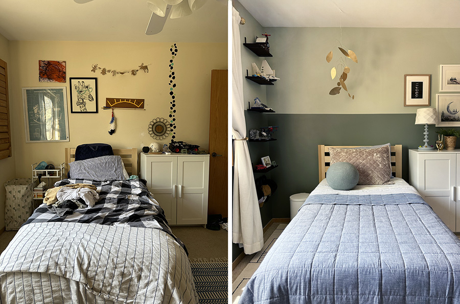 Before and After teen boy room