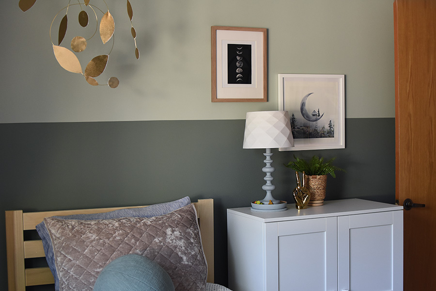 Green Walls with art
