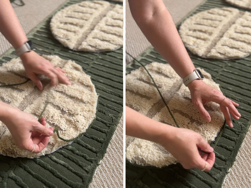 Yarn trim rug