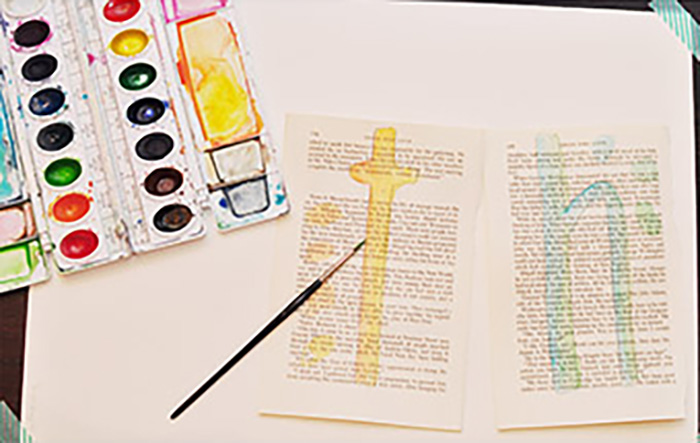 Watercolor book pages