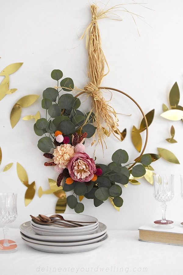 Boho Eucalyptus Thanksgiving Minimal Wreath