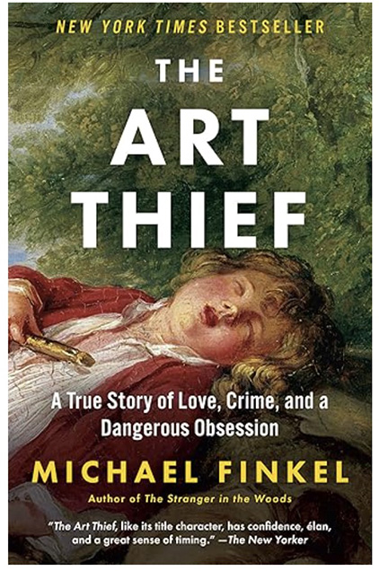 The Art Thief, painting of a boy holding a flute - book