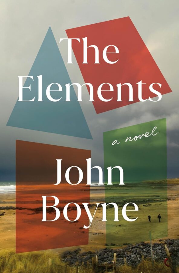 The Elements, four shapes overtop a scene of a dark and ominous ocean - Fiction book