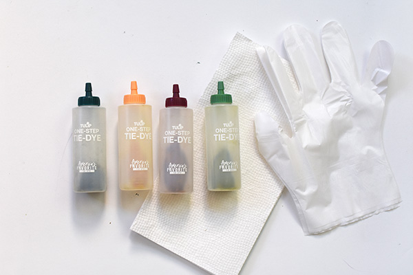 Earth toned Tie Dye supplies