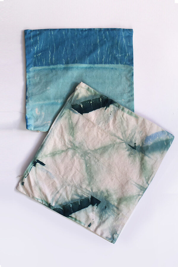 Blue and Green Shibori Pillows