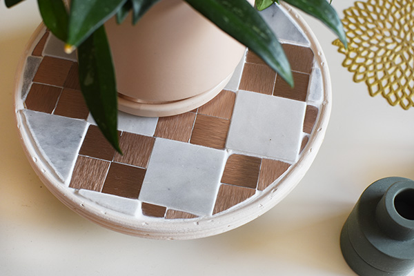 Marble and Copper Tile Stand
