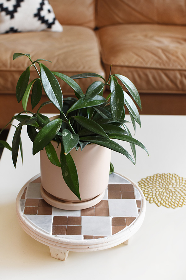 DIY Plant Checkerboard Tile Stand