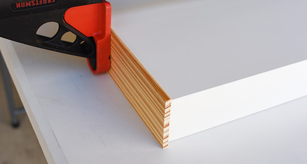 Gluing wood trim